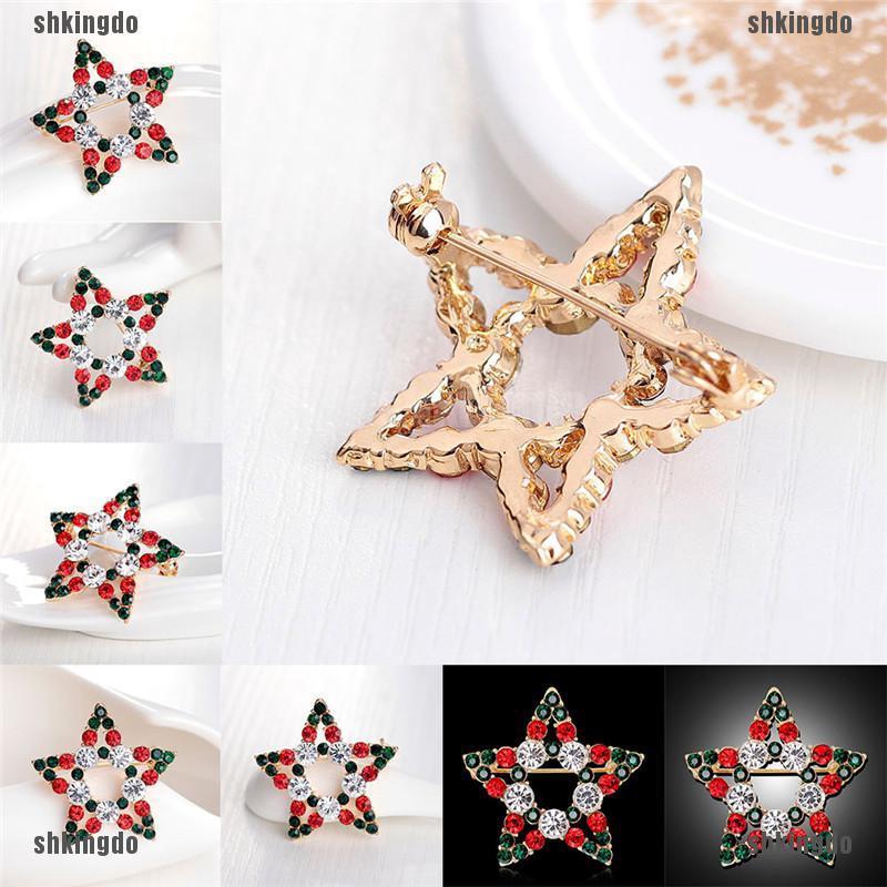 THINH Huy Hiệu Cài Áo Hình Người Tuyết Đính Đá Pha Lê Thời Trang