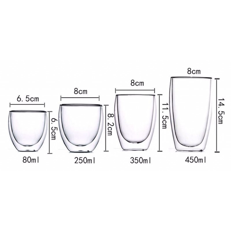 LY THUỶ TINH 2 LỚP - DOUBLE WALL GLASS