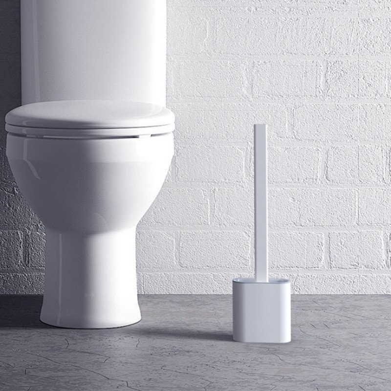 Chổi cọ toilet, cây chà cọ bồn cầu toilet rửa nhà vệ sinh bằng silicon kèm hộp đựng