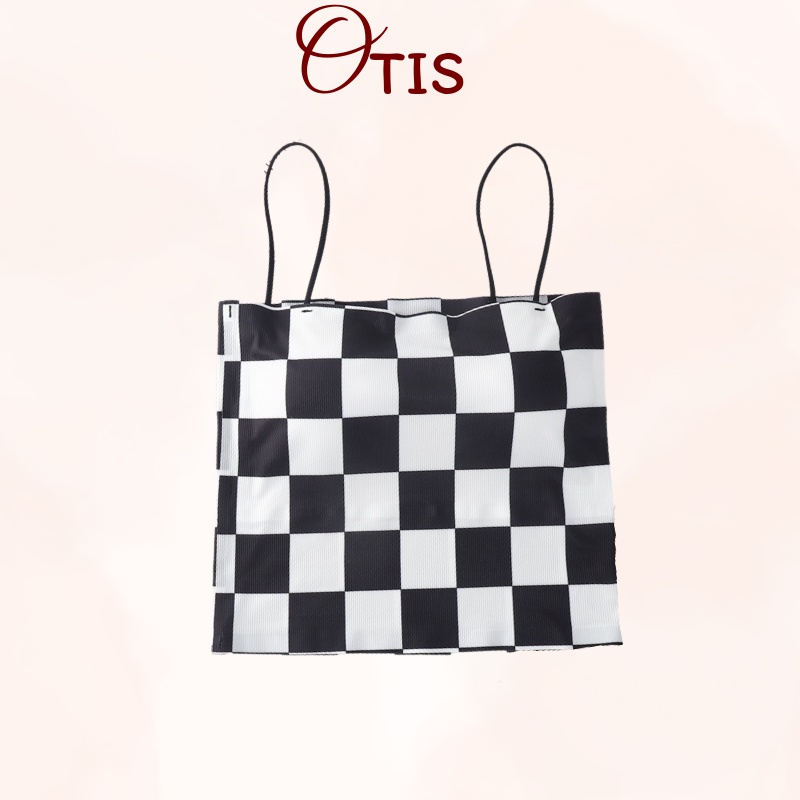 Áo Croptop Lụa Caro Có Đệm Mút Mỏng Cực Xinh Cá Tính Cho Nàng OTIS - 608