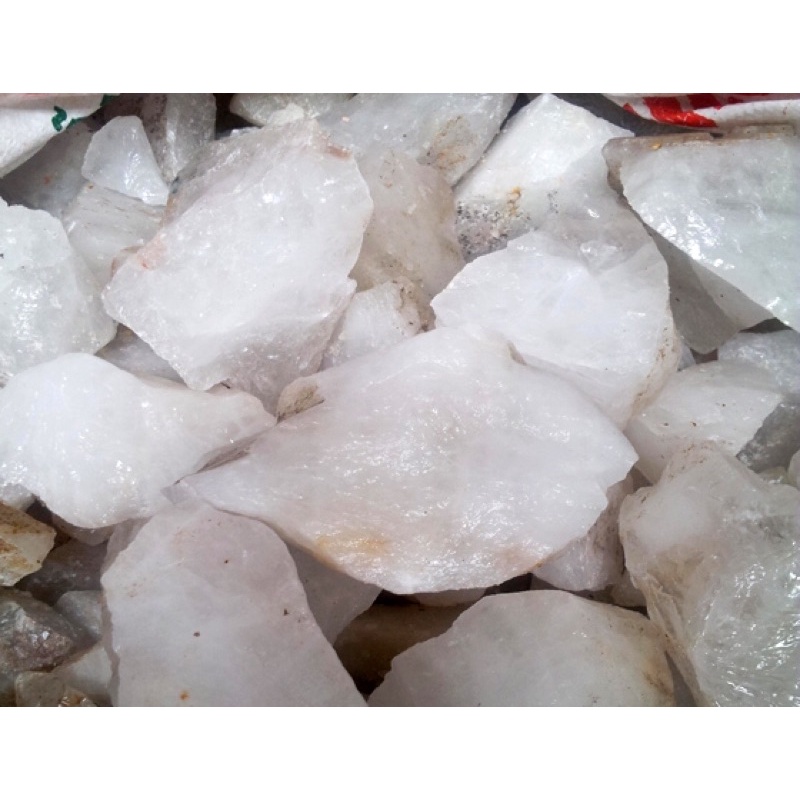 1000gr Raw White Quartz Crystal Đá Thô Màu Trắng