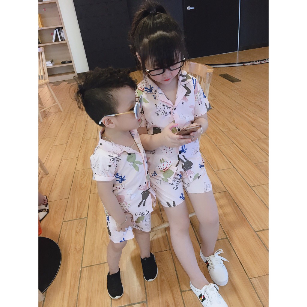 Bộ PIJAMA Sơ Mi Hot Hit Cho Bé Trai , Bé Gái - bp3