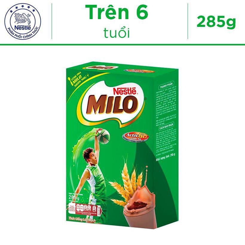 Bột thức uống lúa mạch Milo Active Go hộp giấy 285g