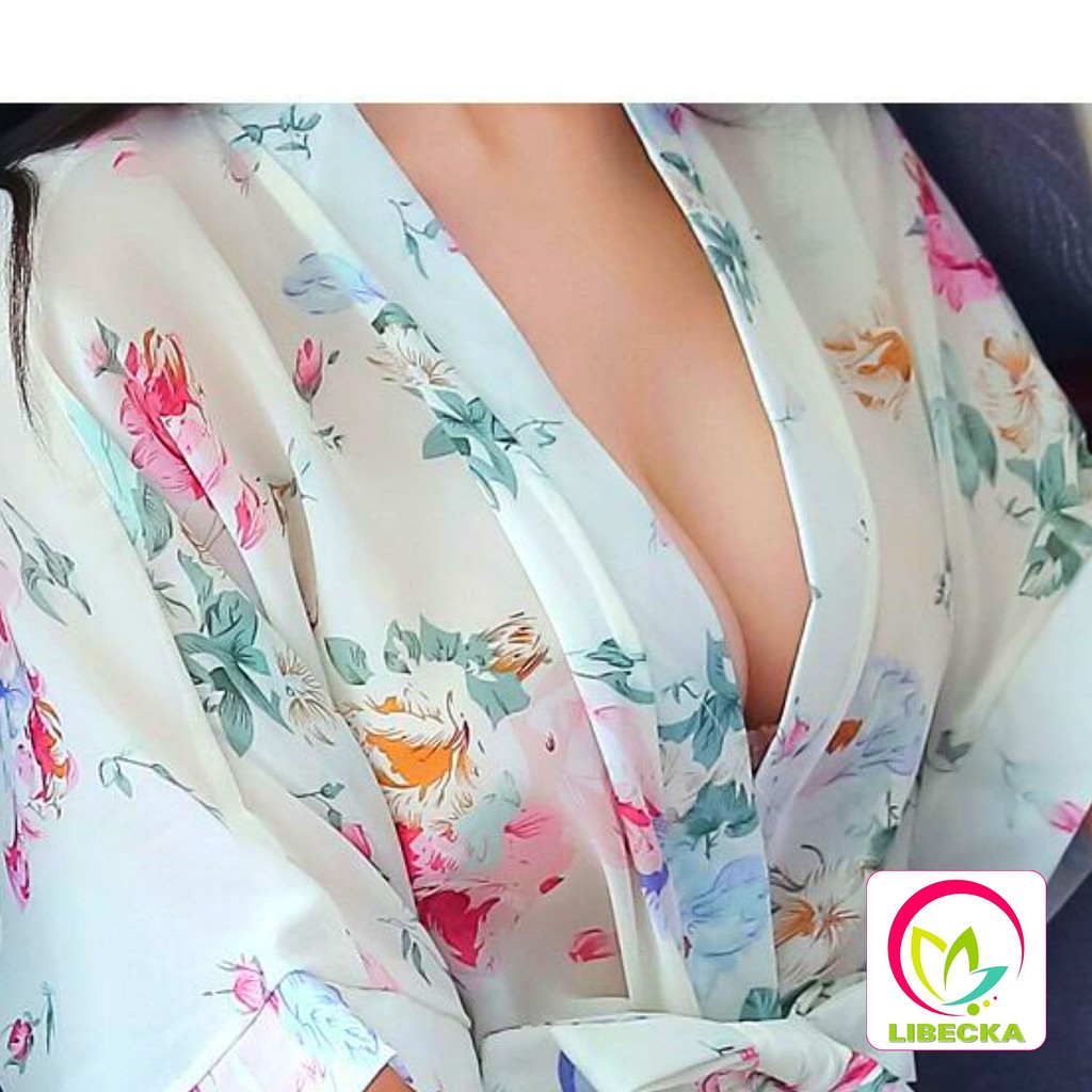 Áo khoác váy ngủ đẹp dễ thương Sexy gợi cảm quyến rũ chất liệu voan cao cấp xuyên thấu kiểu Hàn Quốc LIBECKA VAN08