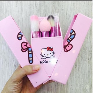 Bộ cọ trang điểm hello kitty 8 món