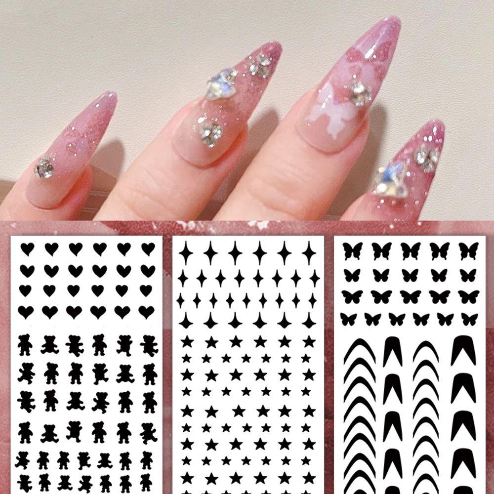 EXPEN Khuôn Vẽ Móng Nghệ Thuật Hình Gấu Kiểu Pháp Dùng Cho Salon DIY