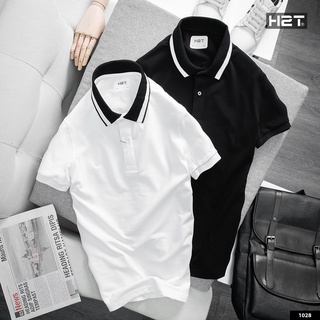 Áo Polo Nam Có Cổ H2T Kiểu Dáng Slim Fit, Trẻ Trung, Ôm Vừa Phải, Cổ Phối Viền Màu Độc Đáo Tay Áo Dệt Bo 1028