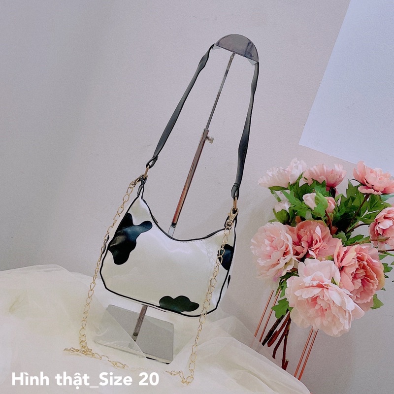 Túi kẹp nách đeo vai đeo chéo bò sữa thời trang giá rẻ Diomi