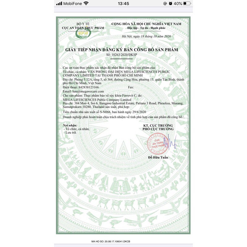 Ferovit viên uống bổ sung vitamin B12, folic acid, iron