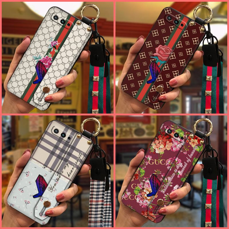 Waterproof Plaid texture Phone Case For Asus ROG Phone5/5S/5Pro/5UltimateZS673KSSmall daisies Original Lanyard New Arrival Soft Case cartoon