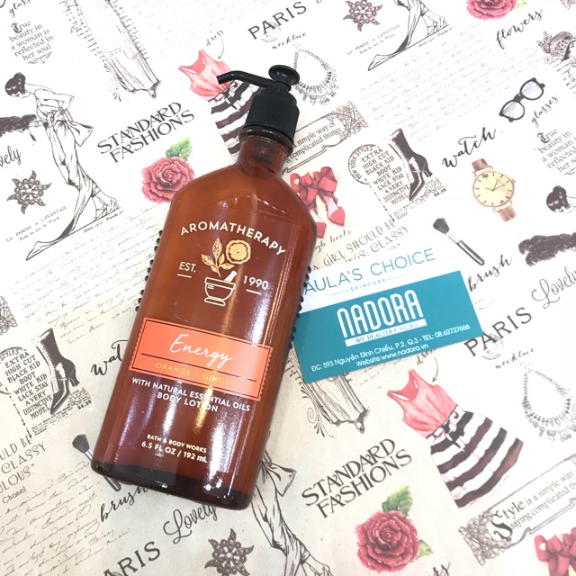 Dưỡng thể Bath and Body Works Aromatheraphy Energy Orange Ginger Body Lotion