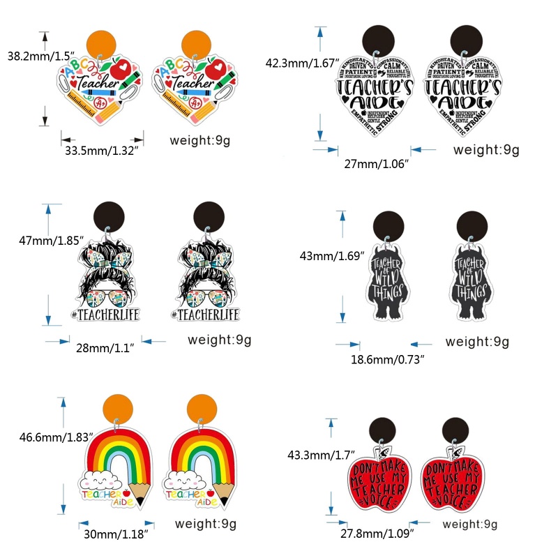 Khuyên Tai Acrylic Hình Quả Táo Màu Đỏ Cầu Vồng Dành Cho Nữ