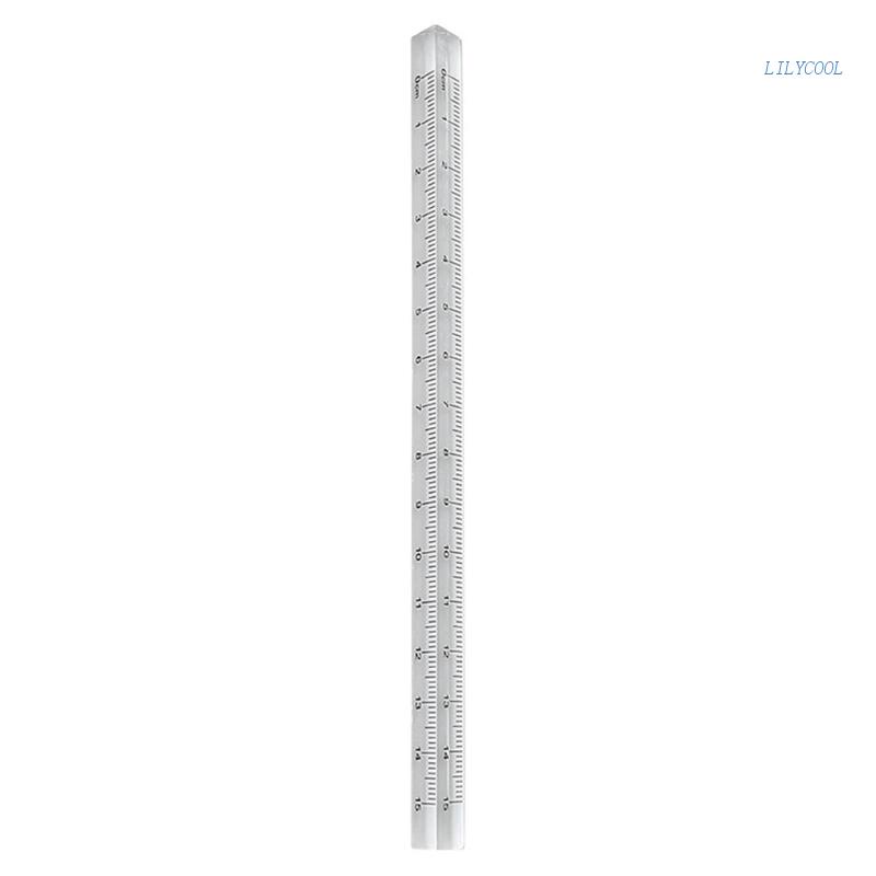 Thước Kẻ Thẳng Ba Mặt 0-15cm Trong Suốt Bằng Nhựa Acrylic Cho Thiết Kế Kỹ Sư / Thiết Kế Nghệ Thuật