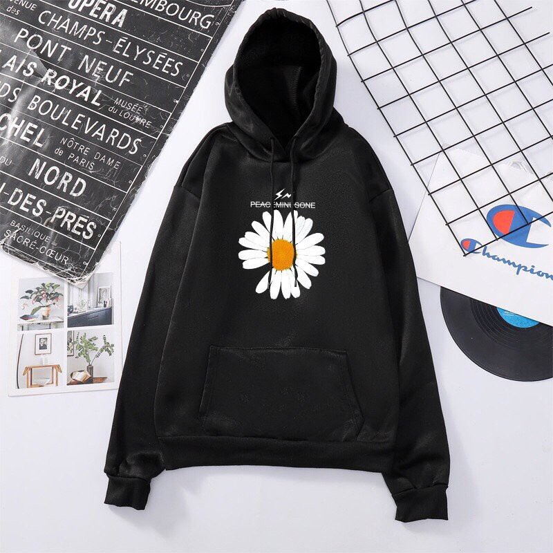 ÁO KHOÁC HOODIE NỮ UNISEX IN HÌNH BÔNG CÚC CHẤT LIỆU NỈ MỀM MỊN THOÁNG MÁT GIỮ ẤM CHO CƠ THỂ RẤT TỐT