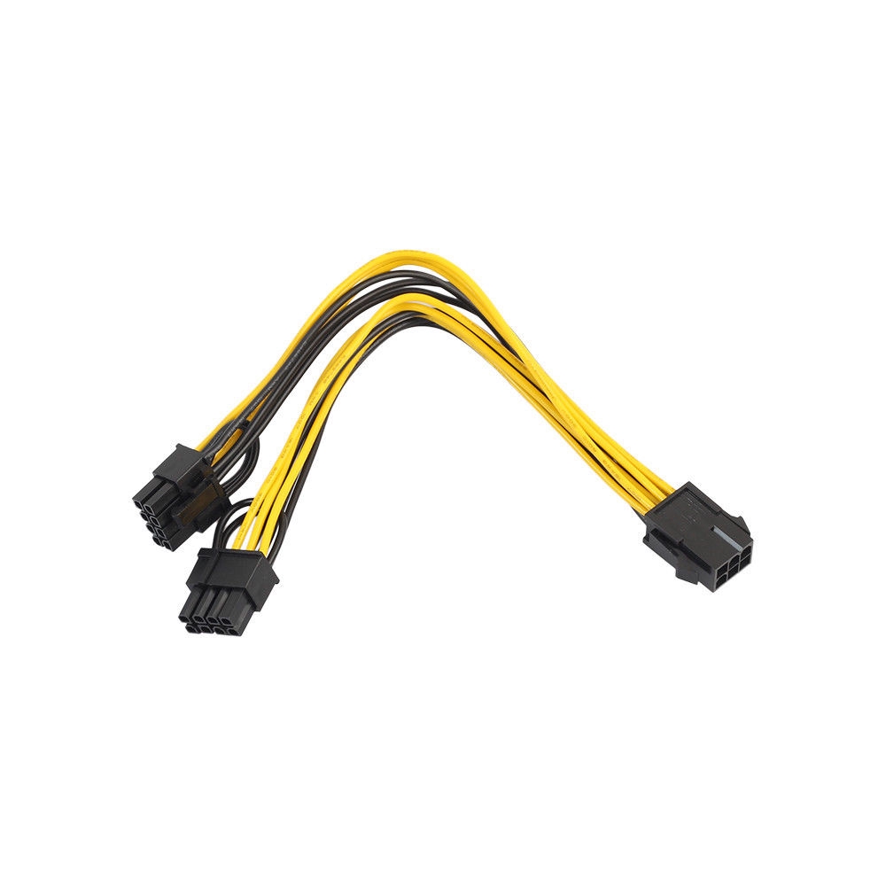 Cáp chuyển đổi nguồn PCI-E 6 chân sang 2 đầu 6 chân + 8 chân