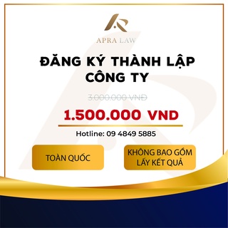 VOUCHER - Apra Law - [TT003] - Đăng ký Thành Lập Công Ty - Công ty Luật TNHH Apra