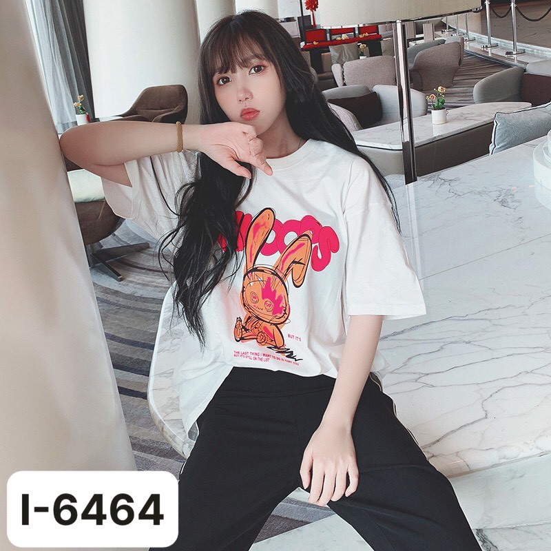 Áo Thun Tay Lỡ Rộng Thỏ Tay Dài