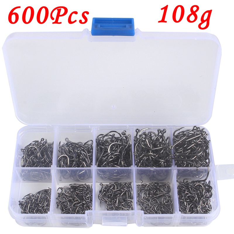 Bộ 500 Móc Câu Cá Bằng Thép carbon Cao Cấp Kèm 500 Móc