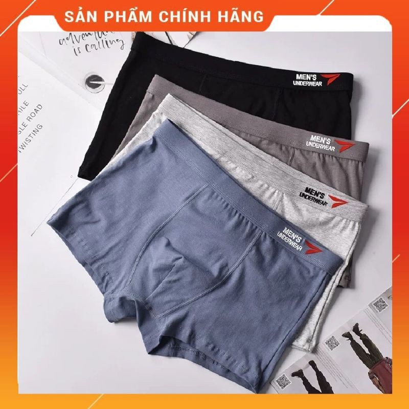 Hộp 4 quần sịp đùi cao cấp vải cotton 100% men underwear cao cấp