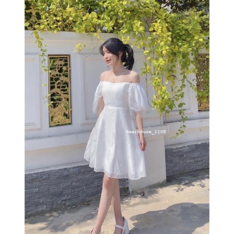 [SIÊU HOT] Đầm Baby Doll Bánh Bèo Vai Phồng 2 Lớp Chất Voan mềm, Váy Công Chúa Chụp Kỷ Yếu, Đi Chơi, Dự Tiệc Bồng Xinh