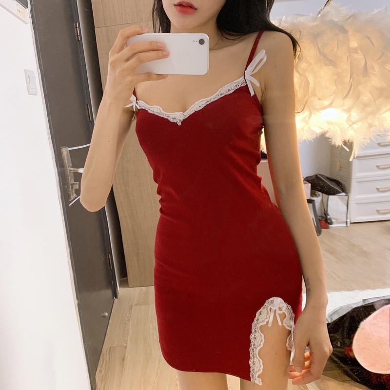Đầm Xiaozhainv Cổ Chữ V Ôm Dáng Quyến Rũ Thời Trang | BigBuy360 - bigbuy360.vn