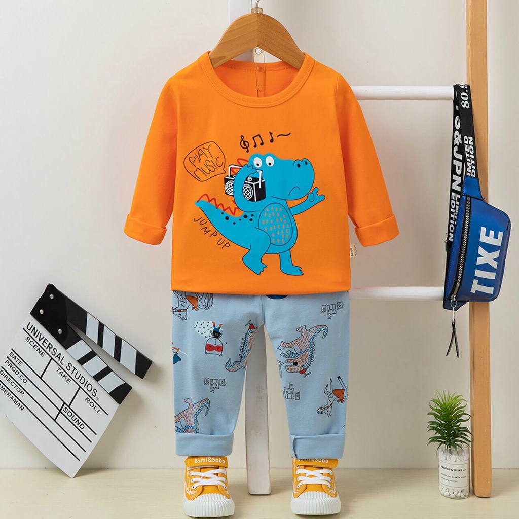 Bộ Thu Đông Cho Bé Trai Dài Tay - Bộ quần áo thu đông dài tay cao cấp size nhỡ cho bé trai chất cotton co dãn