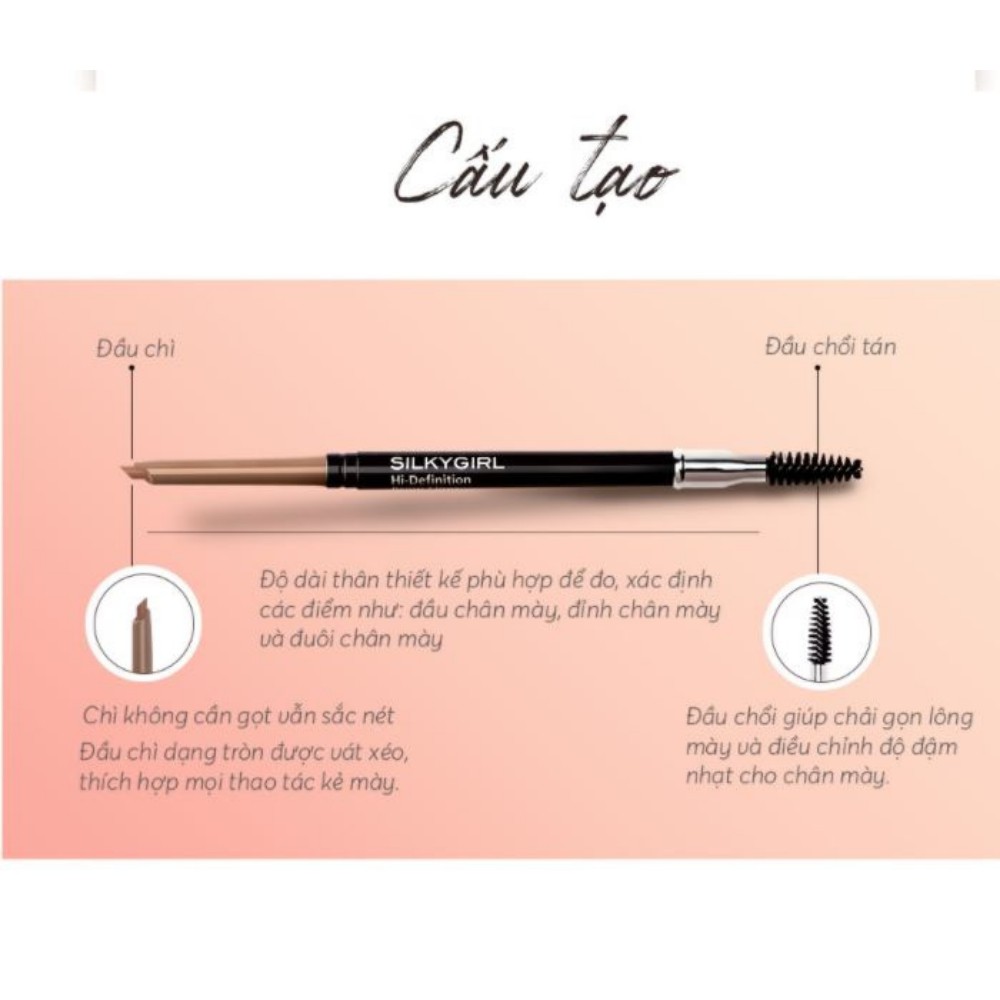 Chì Mày 2 Đầu Silkygirl Hi-Definition Brow Pencil 0.35g | BigBuy360 - bigbuy360.vn