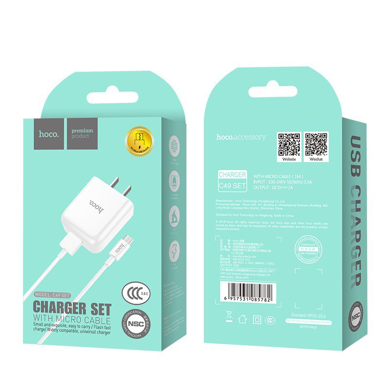 Bộ củ sạc Hoco C49 Micro