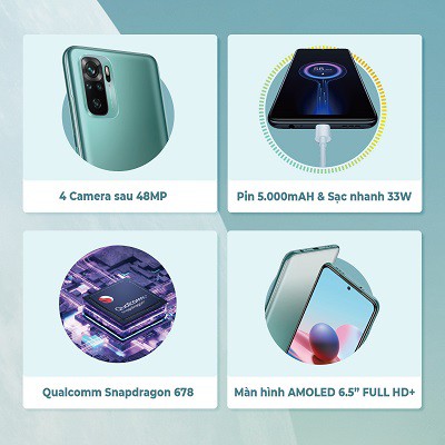 Điện thoại Xiaomi Redmi Note 10 6GB/128GB - Hàng Chính Hãng Digiworld - Bảo Hành 18 Tháng | BigBuy360 - bigbuy360.vn