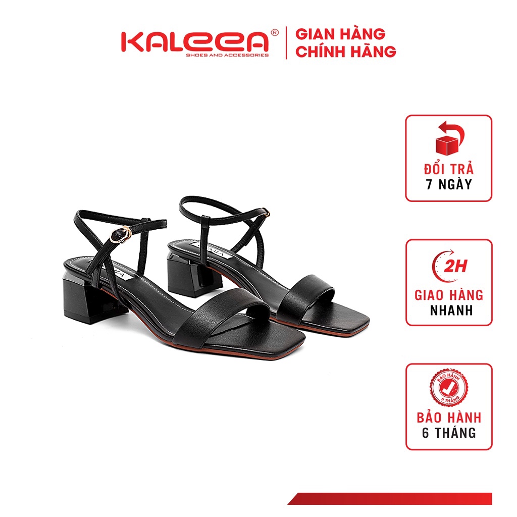 Giày Sandal Nữ Cao Gót Kaleea BK13 Quai Ngang Đế Cao 4,5p