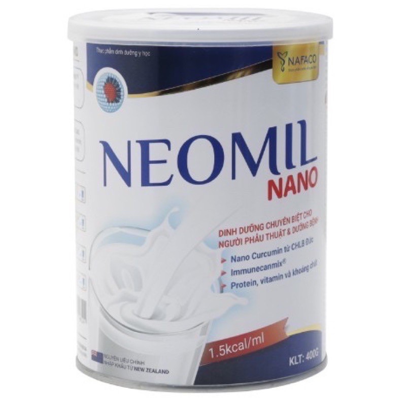 [Mã 155FMCGSALE giảm 7% đơn 500K] Sữa bột Neomil Nano 400g Dinh dưỡng chuyên biệt cho người phẩu thuật và dưỡng bệnh