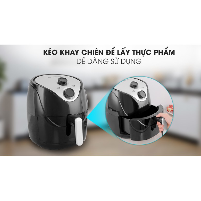 Nồi chiên, Nồi chiên không dầu, Nồi chiên không dầu rapido, Nồi Chiên Không Dầu Rapido RAF5.0M Bảo Hành 12 Tháng