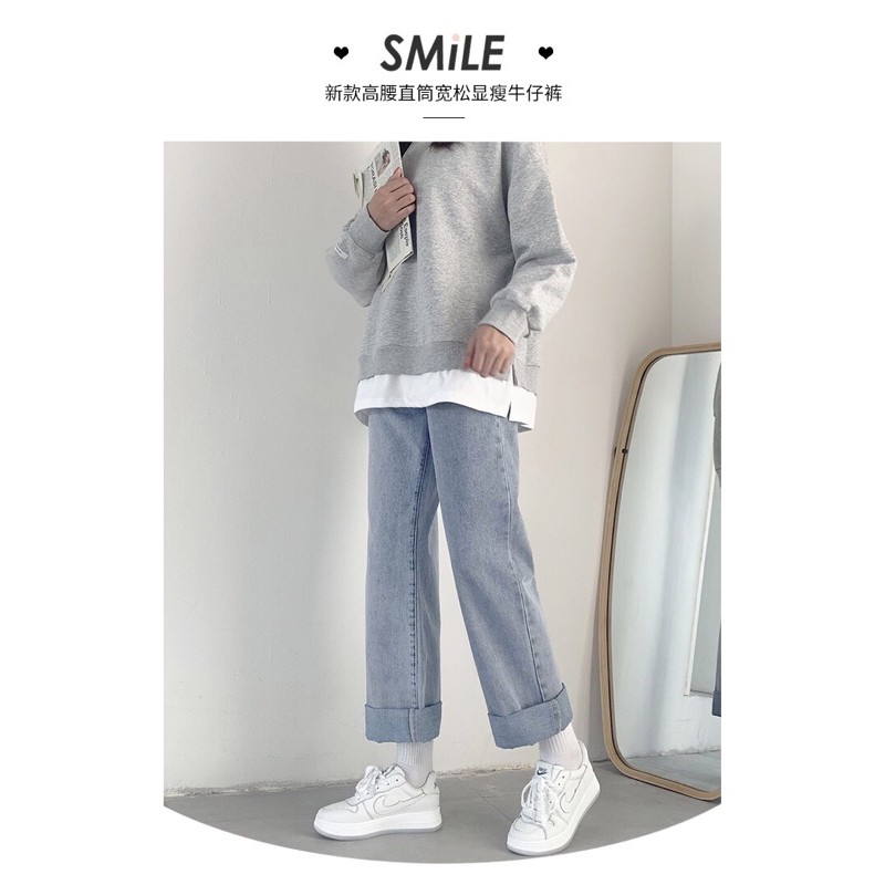 Quần jeans nữ ống rộng, quan bò baggy nữ ống suông, rộng TX-01+ TRD01 hot trend 2021 | BigBuy360 - bigbuy360.vn