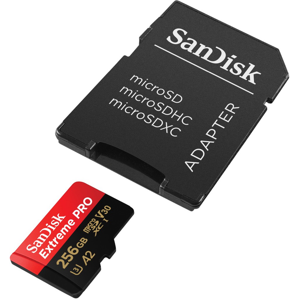 Thẻ nhớ MicroSDXC SanDisk Extreme PRO A2 - 256GB V30 U3 Class 10 UHS-I 200MB/s 170MB/s (SDSQXCD-256G-GN6MA)