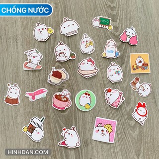 MOLANG Sticker Chống Nước dán Ốp Điện Thoại, Laptop, Vali, Đàn Guitar, Nón Bảo Hiểm