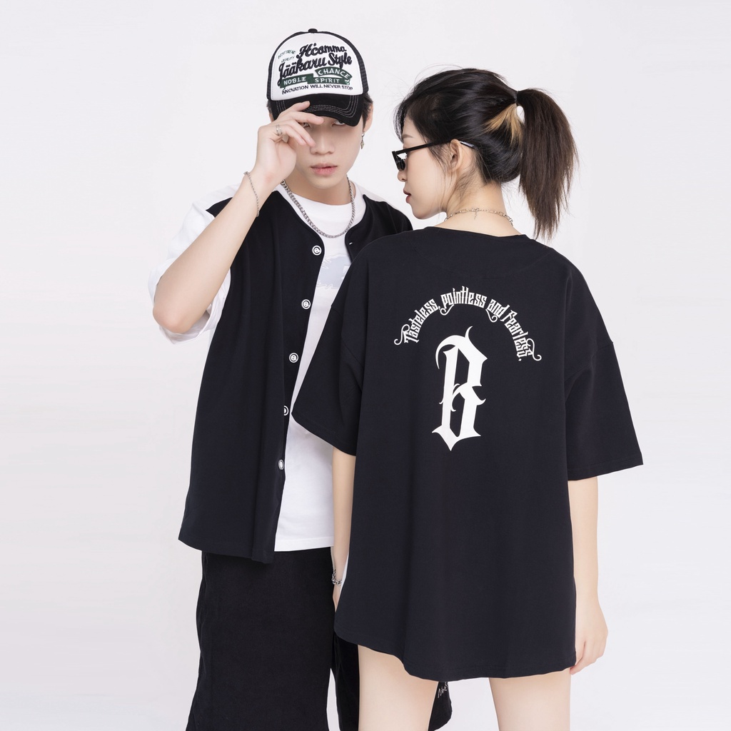 Áo sơ mi bóng chày BJHG unisex form rộng phong cách Hàn quốc Local Brand
