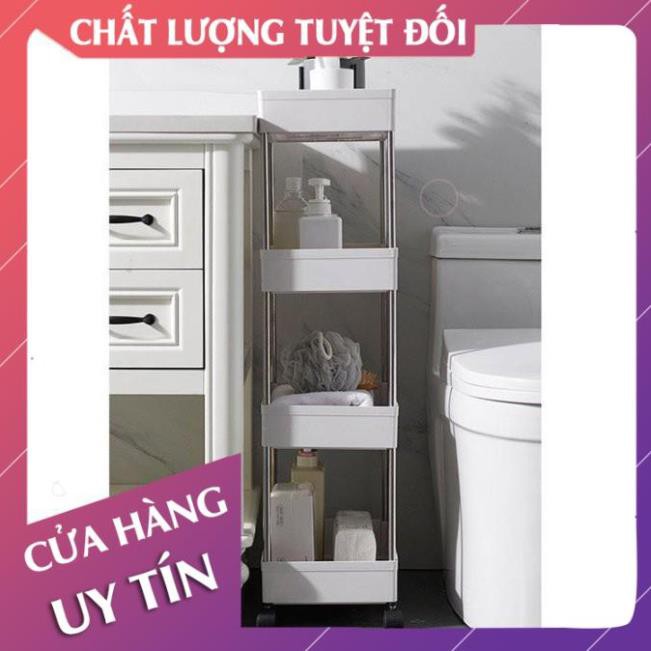 [Hàng loại 1] Kệ để đồ 4 tầng có bánh xe, giá để đồ đa năng gấp gọn thông minh  - Lan Chi Mart