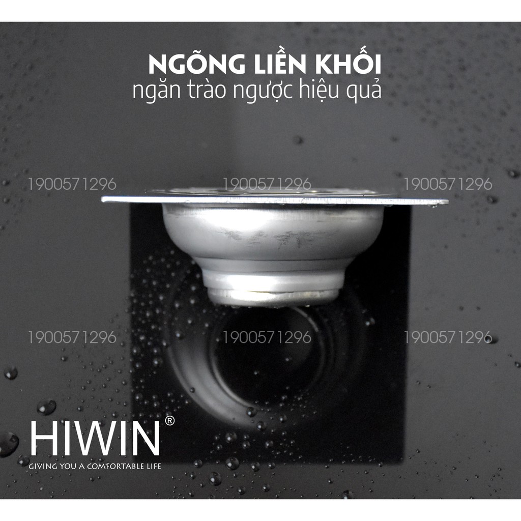 Phễu thoát sàn chống mùi hôi Hiwin FD-1210M inox 304 cao cấp Hiwin kích thước 100x100