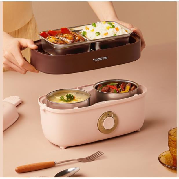 [Giá sập sàn] Hộp cơm cắm điện YOICE Y-FH13A, 2 tầng 4 ngăn, nấu chín, hâm nóng, giữ nhiệt cho thức ăn | BigBuy360 - bigbuy360.vn