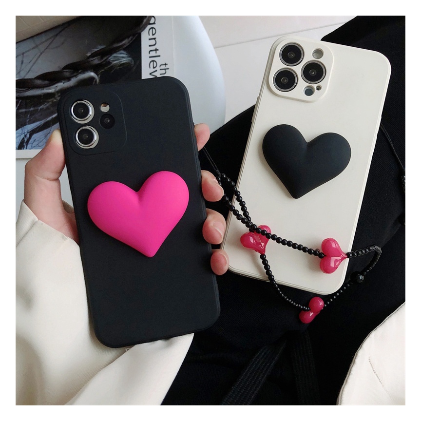 Ốp Điện Thoại Dẻo 3D Kèm Dây Đeo Cho Iphone 11 12 13 14 pro Max 11 12 13 14 X Xr Xs Max 6 6s 7 8 Plus Se 2020 11 12 13 14 pro 12 min 13 mini Mềm Bìa