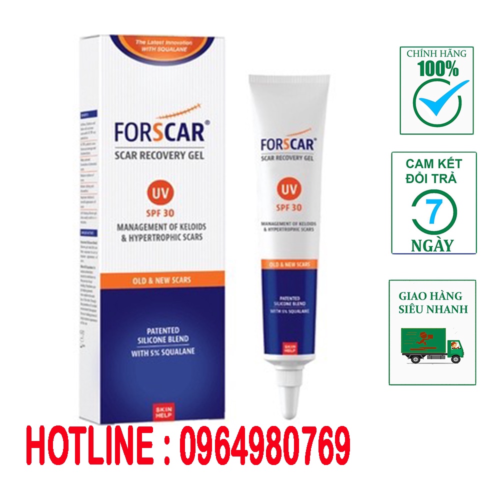 Kem mờ sẹo Forscar Ggiúp mờ sẹo lồi, sẹo thâm, sẹo lâu năm tuýp 10ml