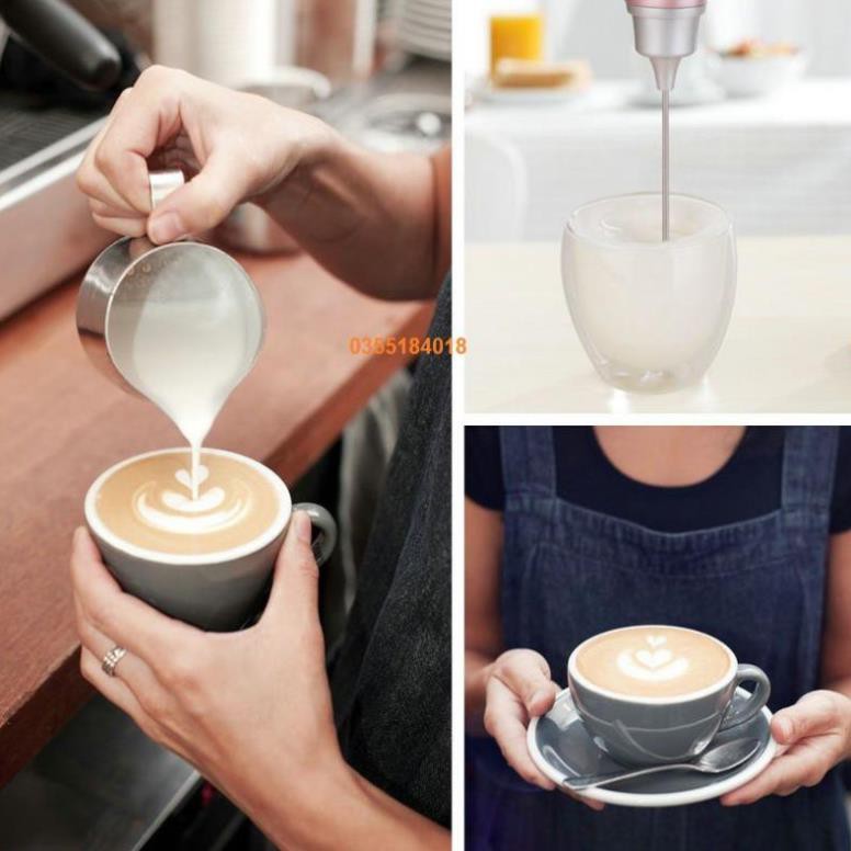 Máy đánh bọt cafe( tạo bọt sữa, tạo bọt cafe) đánh trứng cầm tay sạc điện- hàng cao cấp