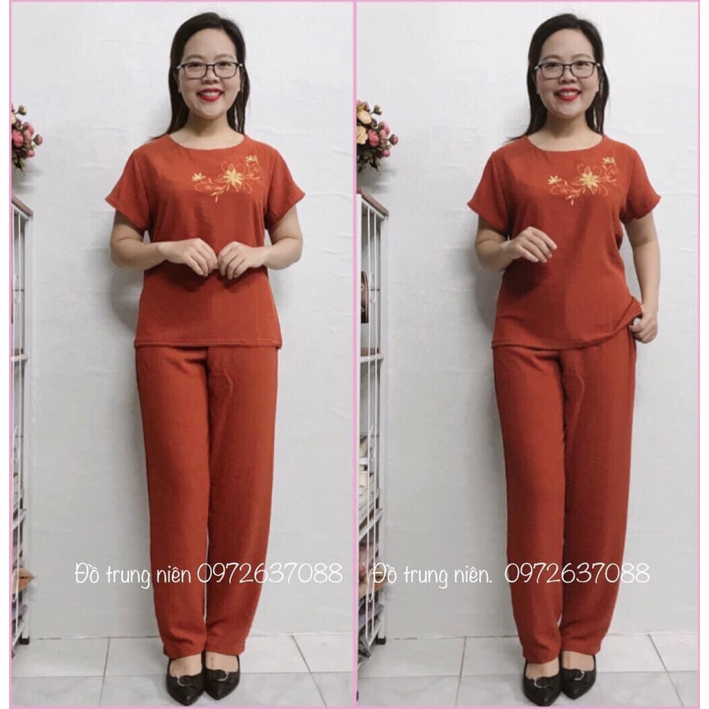 Đồ bộ Trung Niên -Bộ đũi Tay Cộc Quần dài Ống Côn Trung Niên