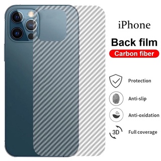 Miếng dán sợi carbon bảo vệ mặt sau chống xước cho Iphone 12 11 Pro Max Mini X Xs Max Xr 7 8 6 6s Plus
