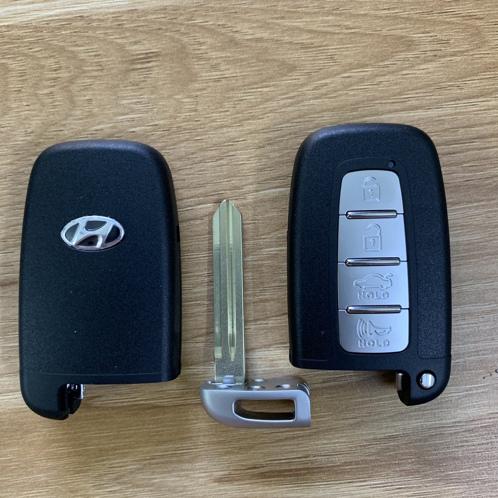 Vỏ chìa khoá Smartkey xe Hyundai Santafe, Tucson, Veloster, Elantra, Sonata 4 Nút