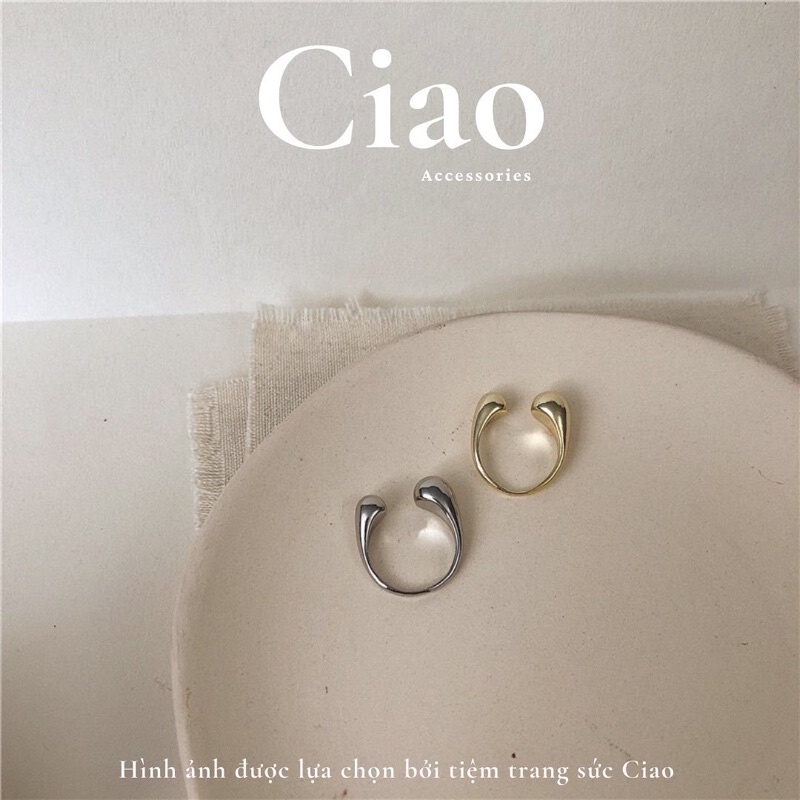 [HOẢ TỐC 1H] Nhẫn mạ bạc S925 thiết kế hoạ tiết hình học phong cách trendy Ciao accessories