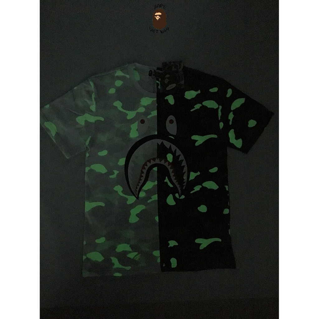 [Ảnh thật+FREESHIP] Tee Bape Shark Camo City Half, Áo thun Bape Camo, Áo phông Bape Shark Camo nửa đen, nửa trắng SS2020 | BigBuy360 - bigbuy360.vn