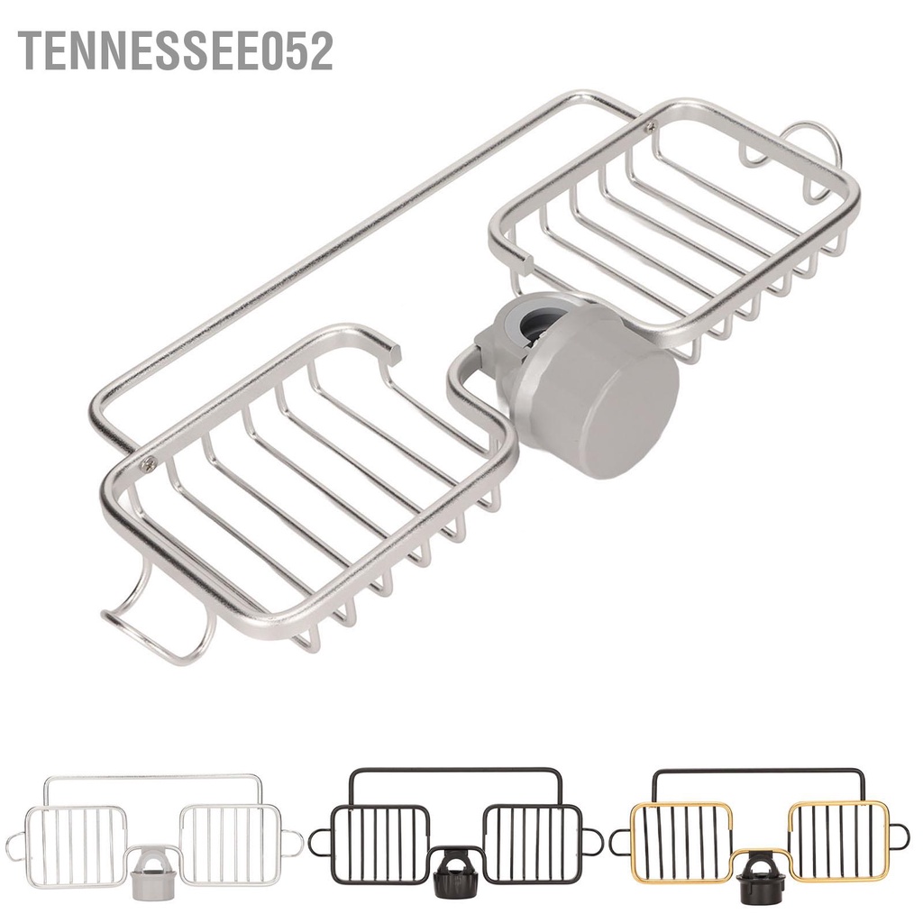 Tennessee052 Kệ lưu trữ vòi bằng nhôm nhựa hai ngăn với thanh treo khăn cho phòng tắm nhà bếp bọt biển