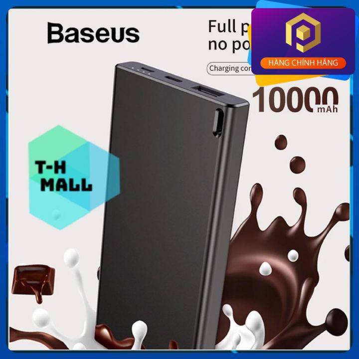 [Baseus(chính hãng)] Sạc dự phòng siêu mỏng nhẹ MINI Chocolate 10.000 (BH 1 năm)