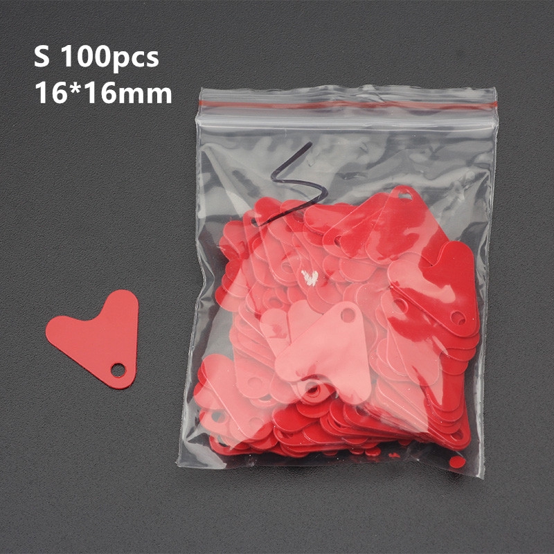 Set 100 Mồi Giả Nhử Cá Bằng Nhựa Đính Kim Sa Màu Đỏ